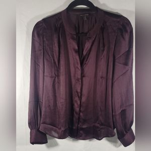 Bananna Republic long sleeved sheer wine colored blouse. Size medium